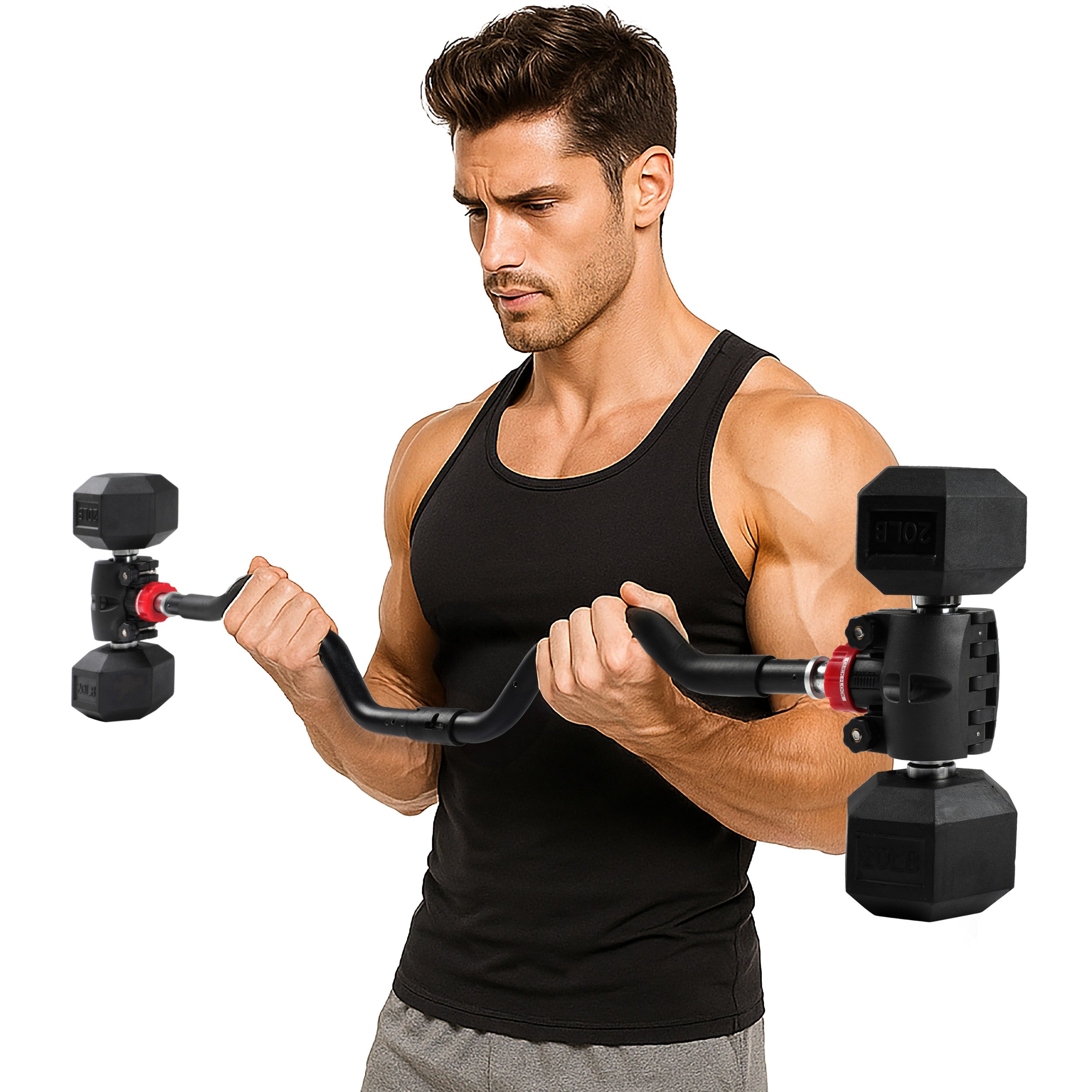 PRCTZ Modular Curl Bar, Dumbbell to Barbell Converter