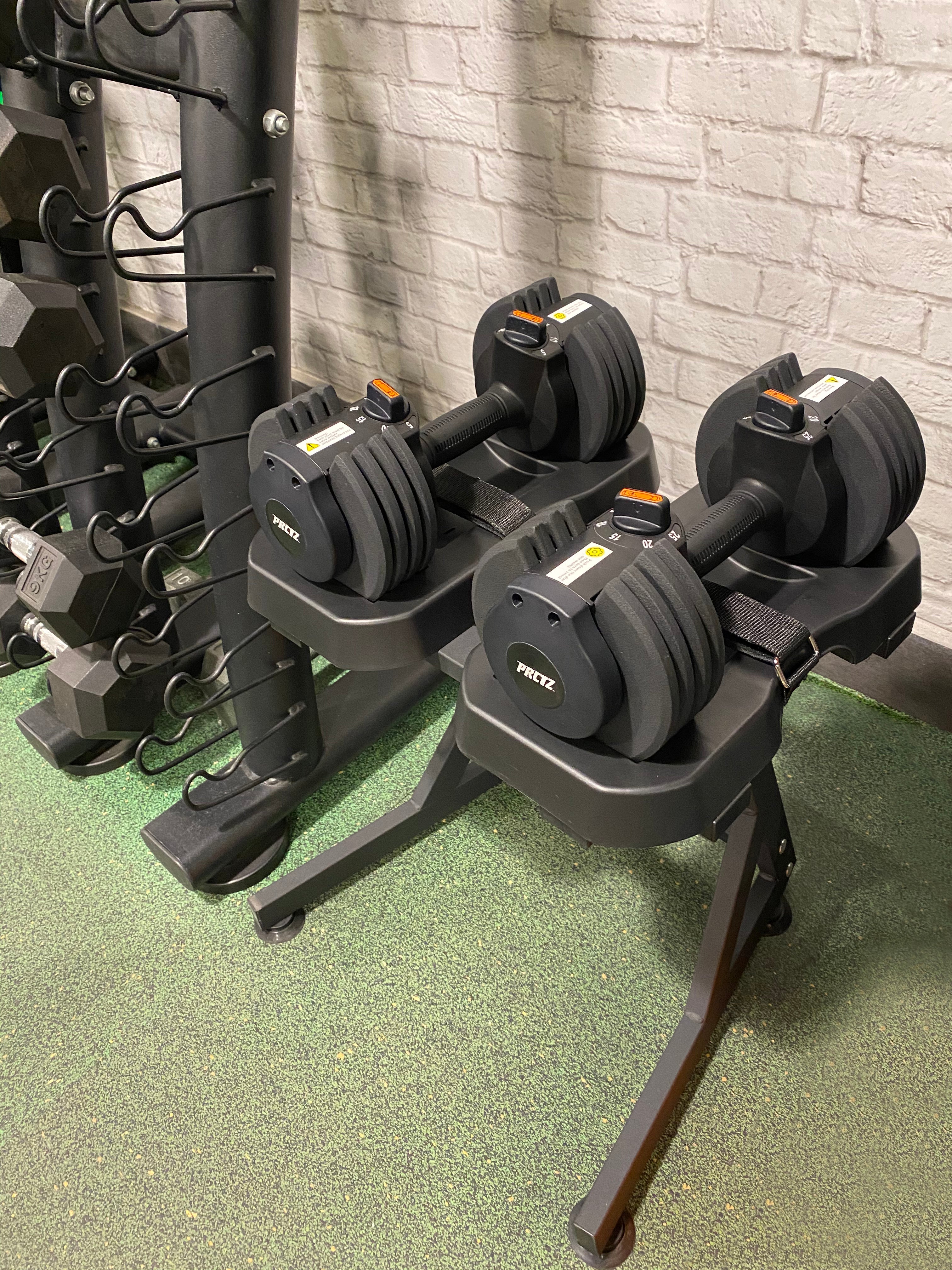 Adjustable dumbbell set online with stand