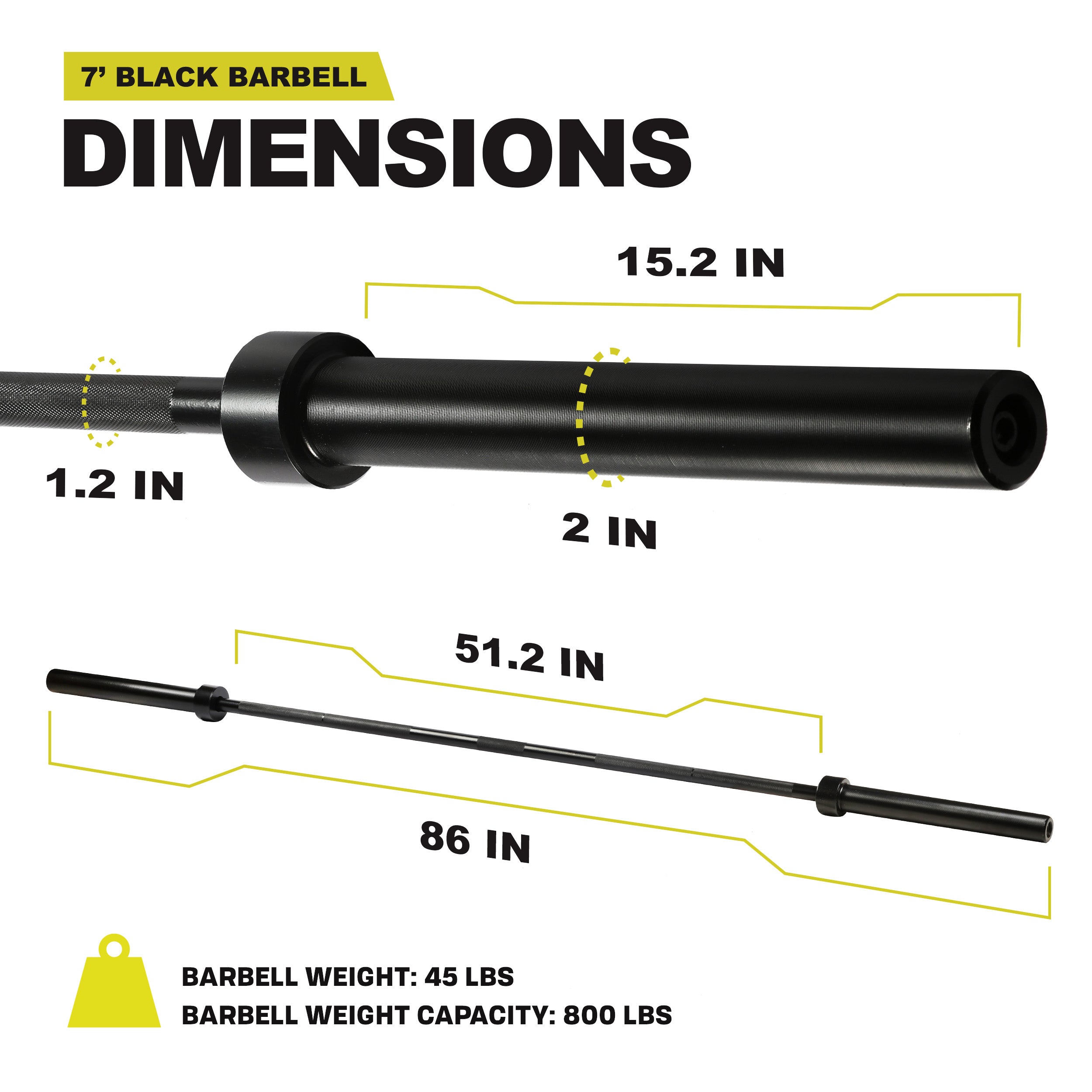 Weight of 7 foot deals olympic bar