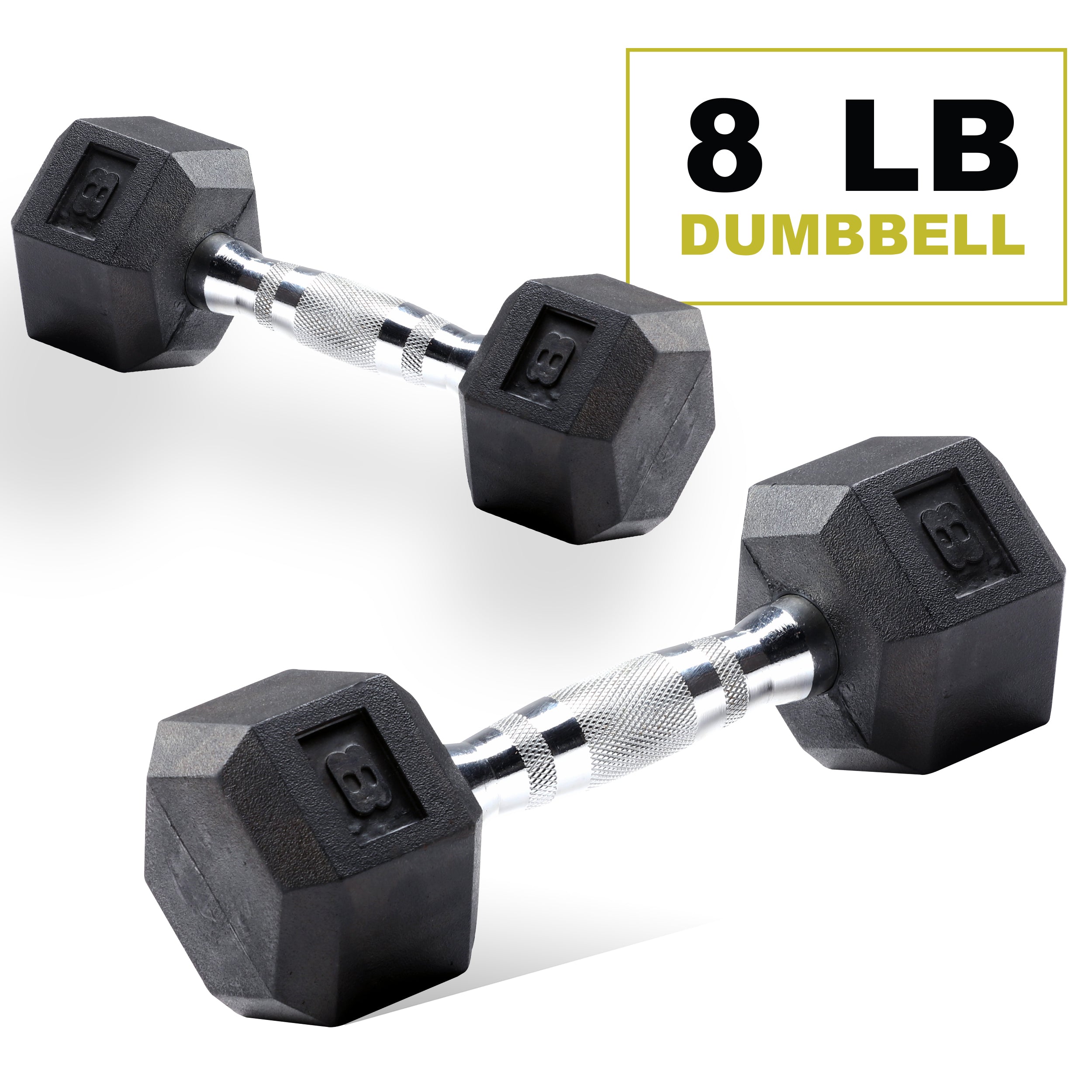 PRCTZ Rubber Encased Hex Dumbbell Pair 5 40lb