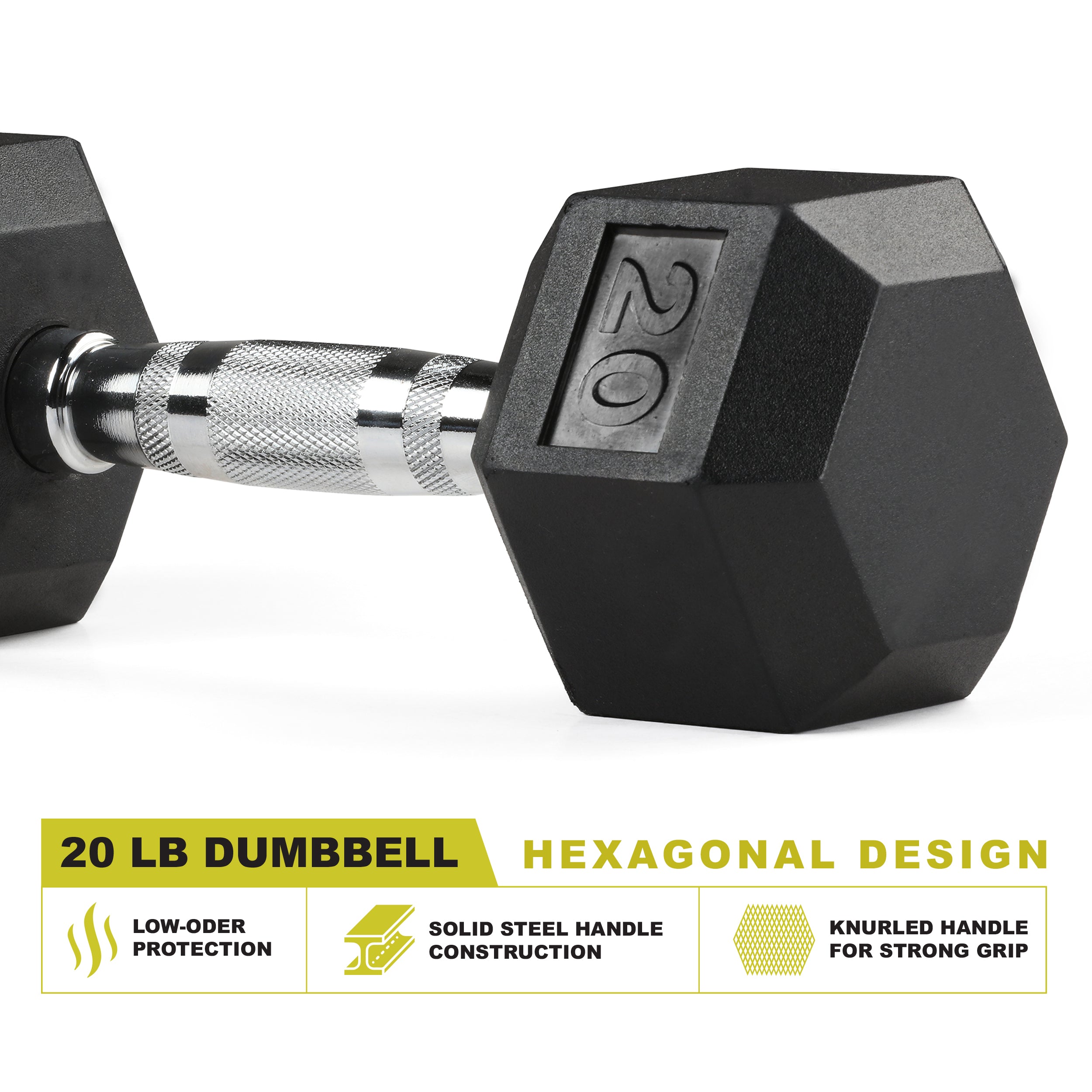 X training equipment top rubber encased dumbbell 20lb