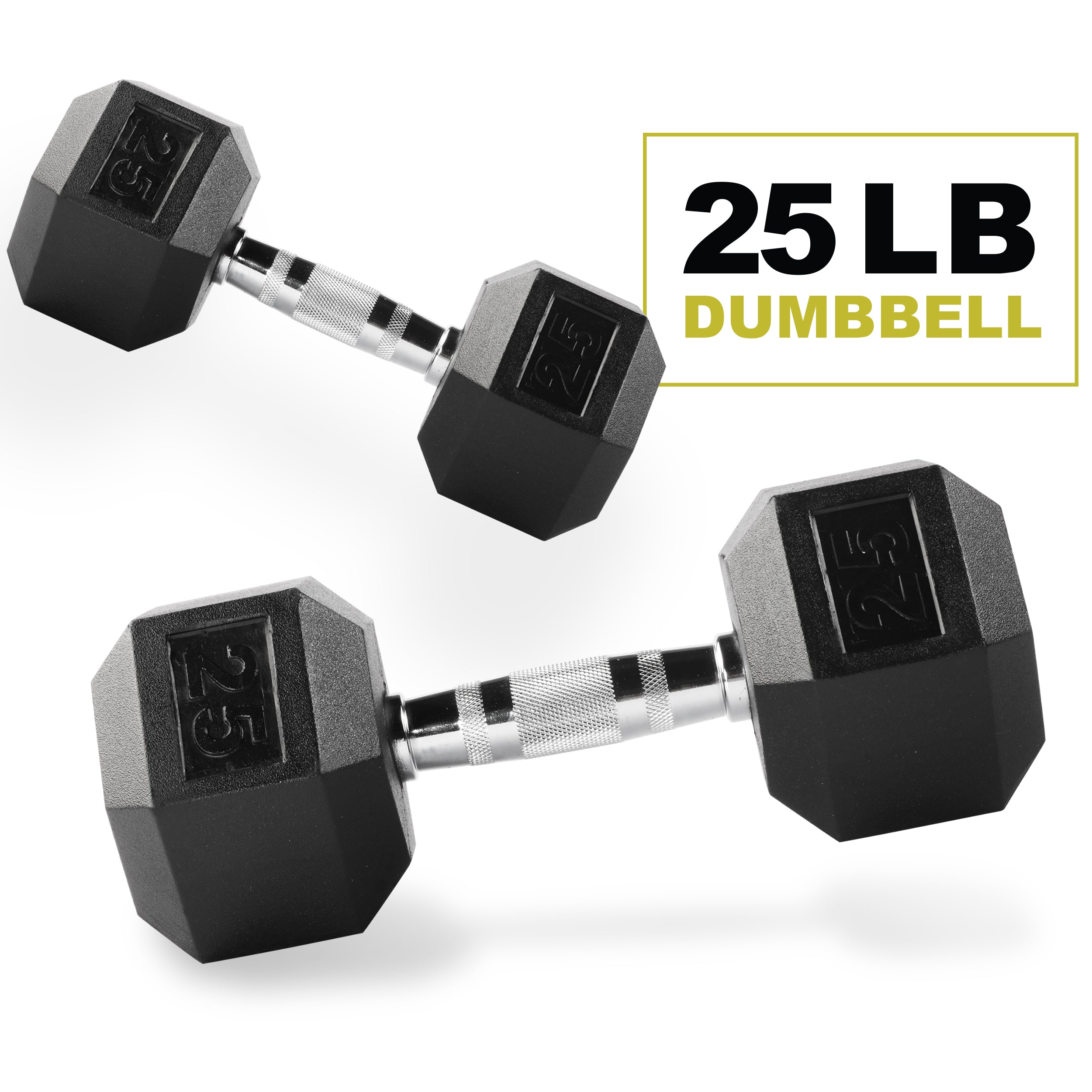 PRCTZ Rubber Encased Hex Dumbbell Pair 5 40lb