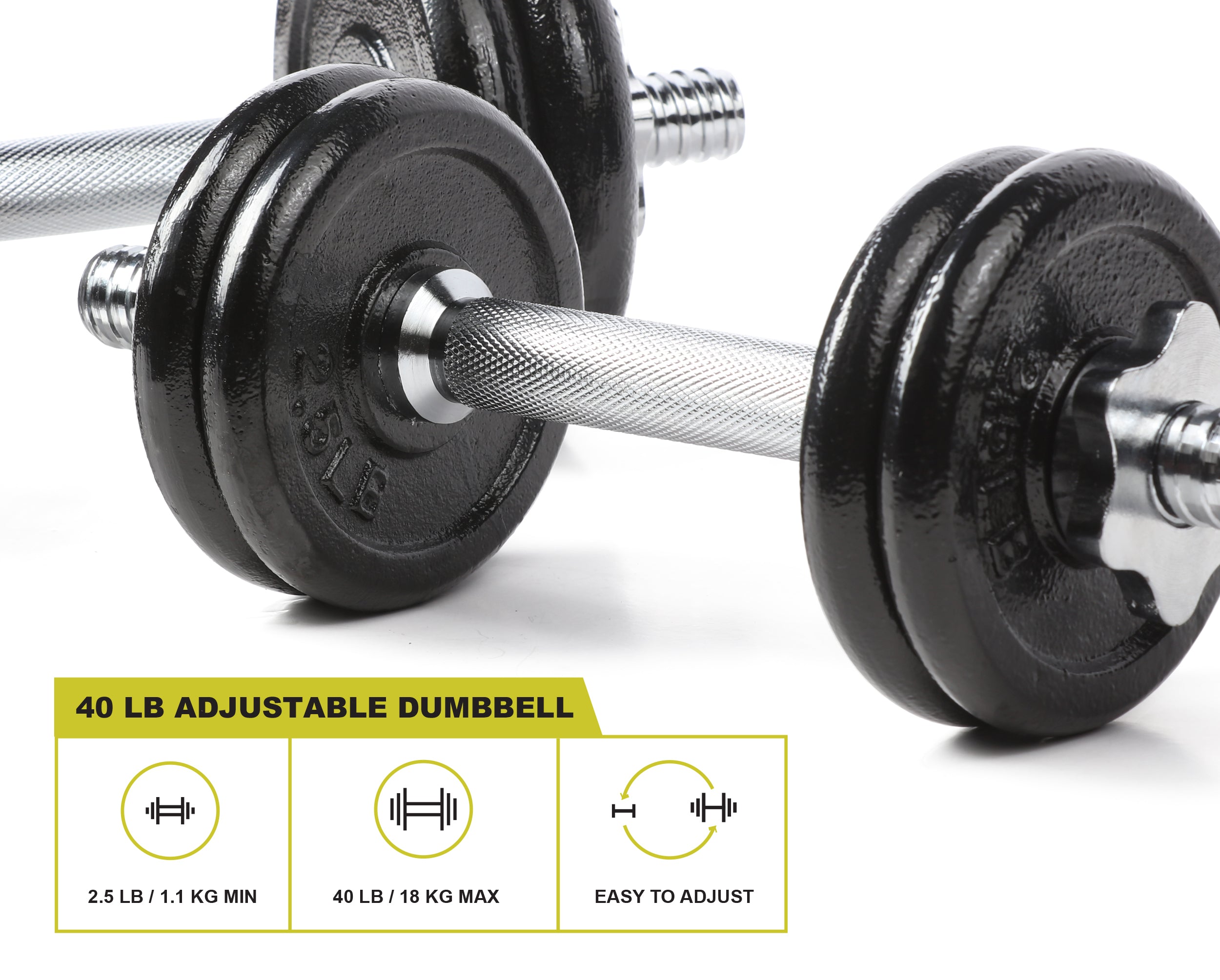 40 pound best sale adjustable dumbbell set