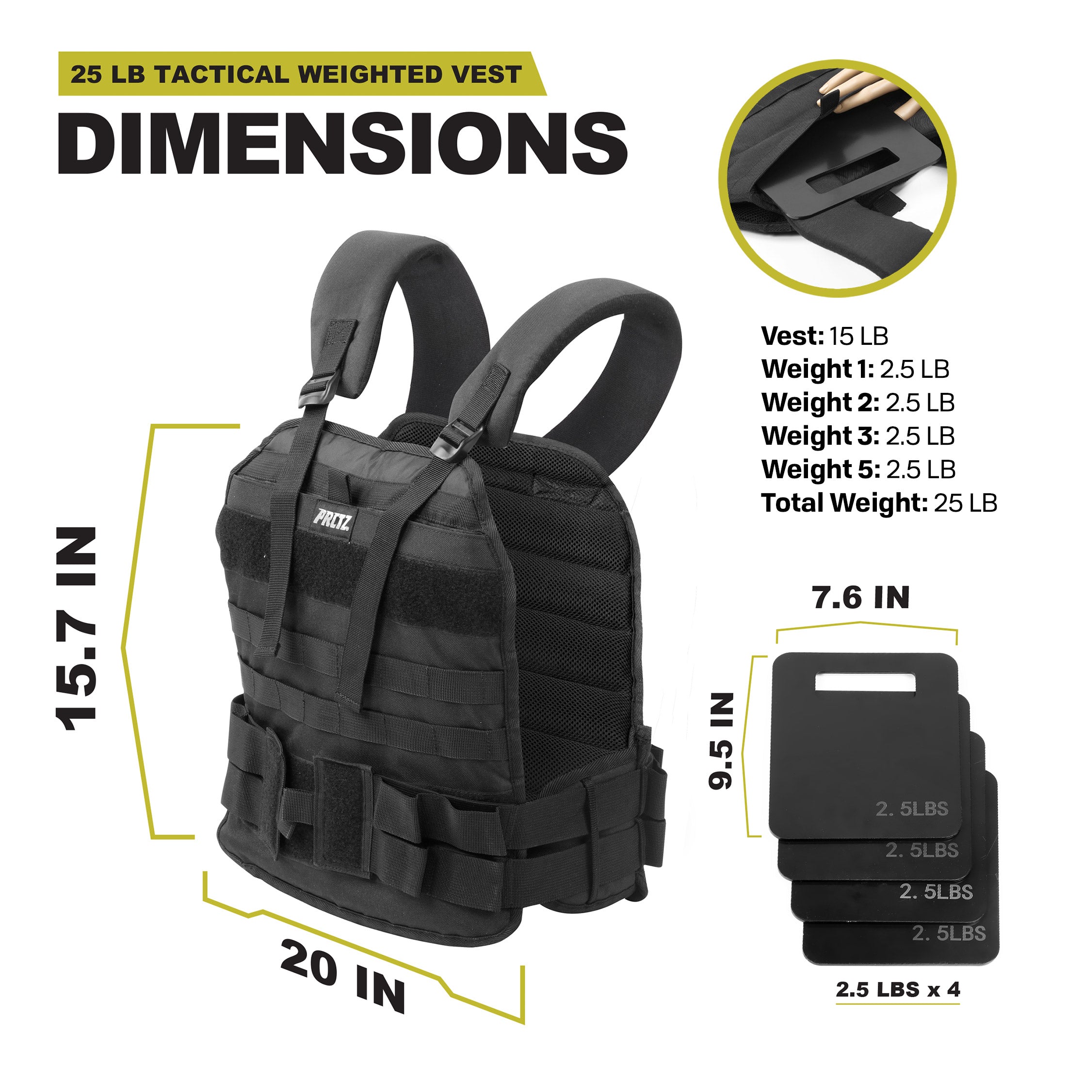 25 lb weighted vest hot sale