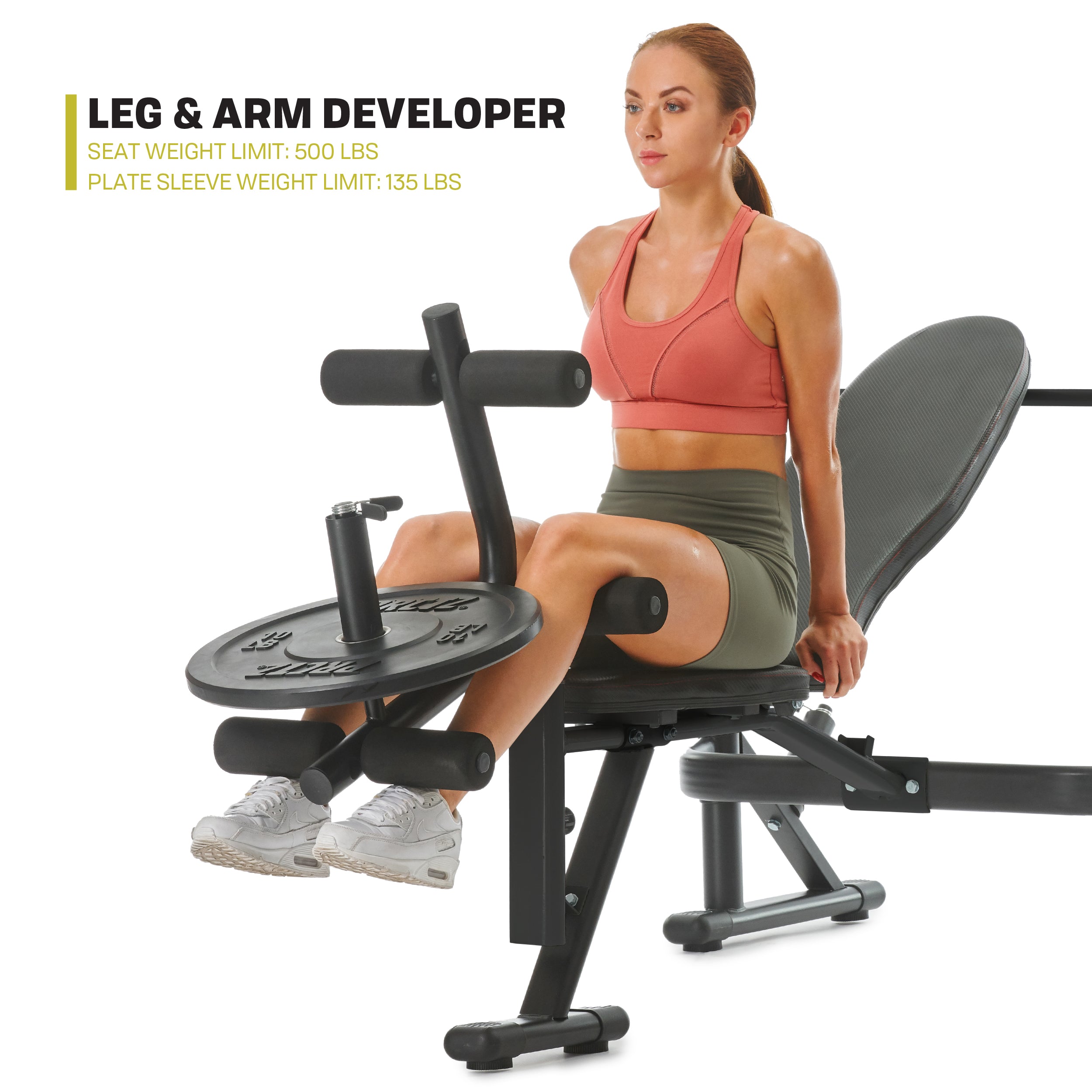 PRCTZ Adjustable weight Bench with Olympic Squat Rack, Arm and Leg Dev