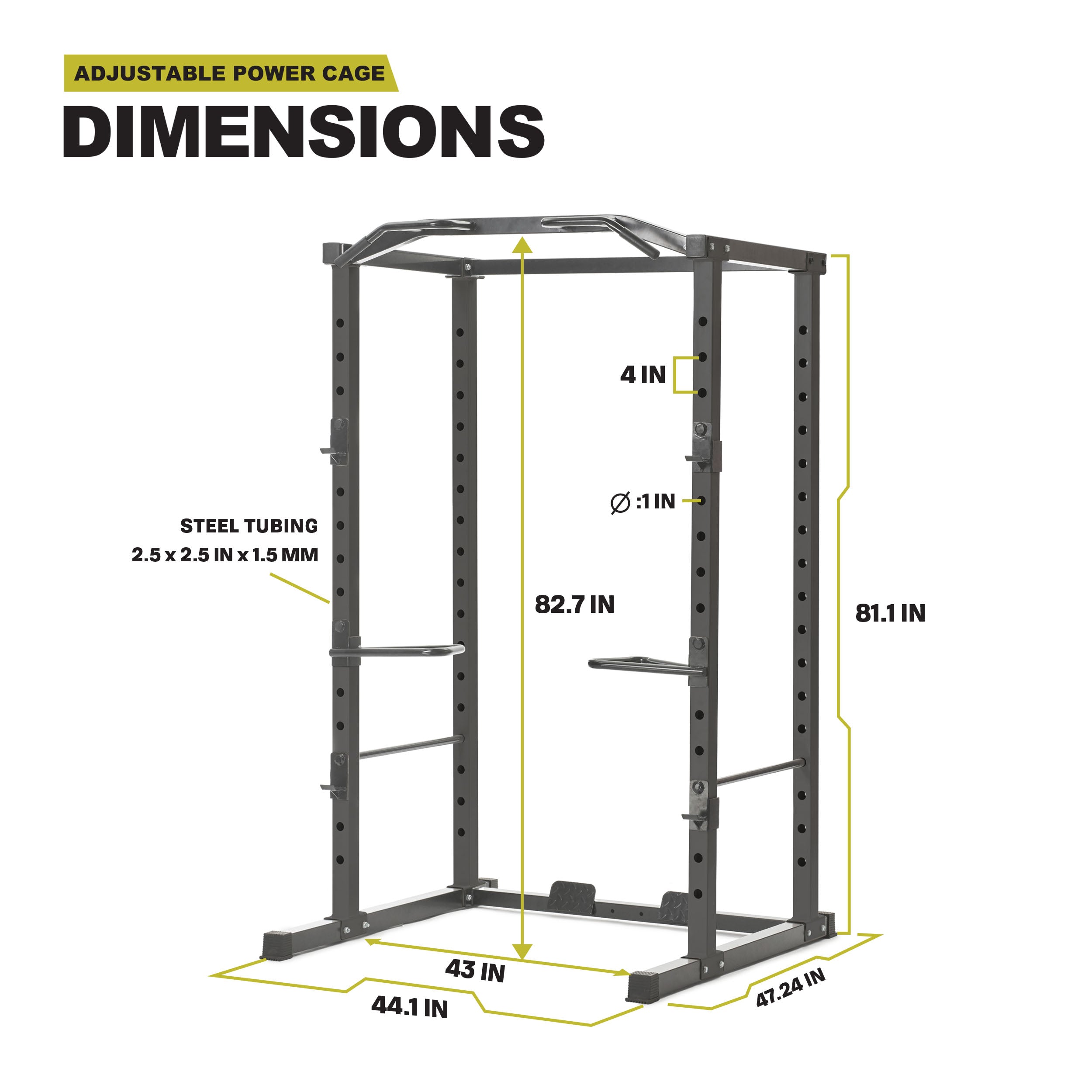 Power cage height hot sale