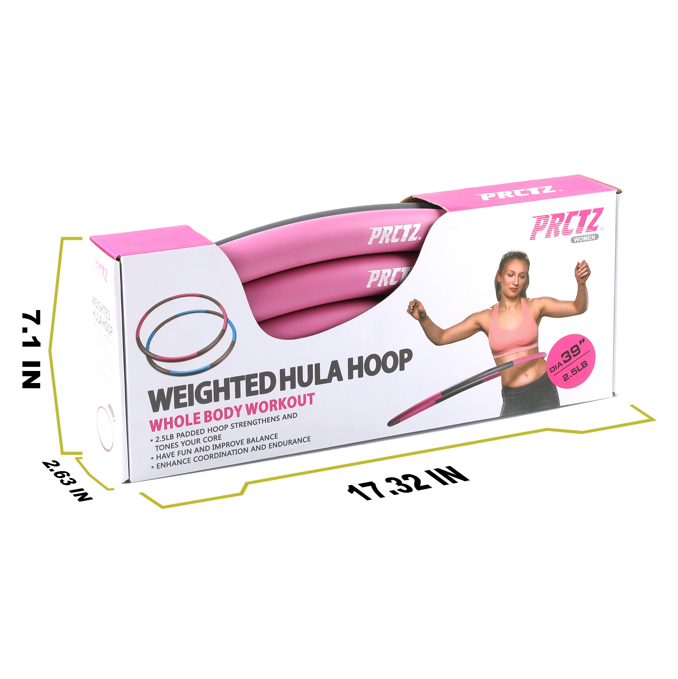 PRCTZ 2.5lb Fitness Weighted Hula Hoop for Fun Home Workouts